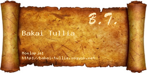 Bakai Tullia névjegykártya